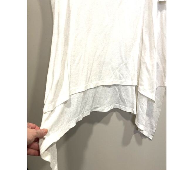 NWT FREE PEOPLE January Ribbed Tee Top Long Sleeves Ivory Size Small - Picture 6 of 7